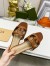 Gucci Interlocking G Cut-out Slide Sandals in Brown Leather