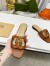 Gucci Interlocking G Cut-out Slide Sandals in Brown Leather