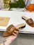 Gucci Interlocking G Cut-out Slide Sandals in Brown Leather