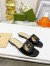 Gucci Interlocking G Cut-out Slide Sandals in Black Leather