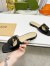 Gucci Interlocking G Cut-out Slide Sandals in Black Leather
