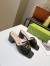 Gucci Double G Slide Sandals 55mm in Black Matelasse Leather
