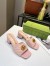 Gucci Double G Slide Sandals 55mm in Pink Matelasse Leather
