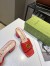 Gucci Double G Slide Sandals 55mm in Red Matelasse Leather