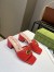 Gucci Double G Slide Sandals 55mm in Red Matelasse Leather