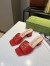 Gucci Double G Slide Sandals 55mm in Red Matelasse Leather