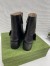 Gucci Blondie Ankle Boots in Black Leather with Interlocking G