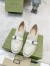 Gucci Women's Lug Sole Loafers in White Matelasse Leather Leather