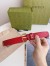Gucci Crystal Horsebit Belt 30MM in Red Crocodile Embossed Leather