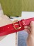 Gucci Crystal Horsebit Belt 30MM in Red Crocodile Embossed Leather
