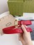 Gucci Crystal Horsebit Belt 30MM in Red Crocodile Embossed Leather