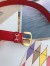 Gucci Crystal Horsebit Belt 30MM in Red Crocodile Embossed Leather