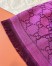 Gucci Double GG Jacquard Wool Scarf in Magenta and Bordeaux