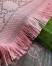 Gucci Double GG Jacquard Wool Scarf in Graphite and Pink