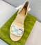 Gucci Espadrille Wedge Sandals In Multicolor GG Linen