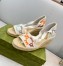 Gucci Espadrille Wedge Sandals In Multicolor GG Linen
