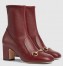 Gucci Horsebit Ankle Boots 75mm in Red Leather