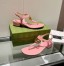 Gucci Double G Sandals in Pink Leather