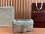 Gucci GG Marmont Small Shoulder Bag in Metallic Silver Leather