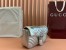 Gucci GG Marmont Small Shoulder Bag in Metallic Silver Leather