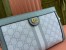 Gucci Ophidia GG Small Chain Bag in Dusty Blue GG Canvas