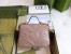 Gucci GG Marmont Mini Top Handle Bag in Nude Chevron Calfskin