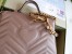 Gucci GG Marmont Mini Top Handle Bag in Nude Chevron Calfskin