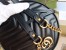Gucci GG Marmont Mini Round Bag in Black Chevron Calfskin
