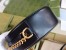 Gucci GG Marmont Mini Round Bag in Black Chevron Calfskin