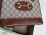 Gucci Horsebit 1955 Small Top Handle Bag in GG Canvas with Brown Leather
