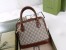 Gucci Horsebit 1955 Small Top Handle Bag in GG Canvas with Brown Leather