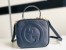 Gucci Blondie Mini Top Handle Bag in Navy Blue Leather