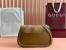 Gucci Blondie Small Shoulder Bag with Enamel G in Brown Suede Leather