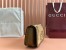 Gucci Blondie Small Shoulder Bag with Enamel G in Brown Suede Leather