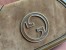 Gucci Blondie Small Shoulder Bag with Enamel G in Brown Suede Leather