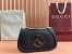 Gucci Blondie Small Shoulder Bag with Enamel G in Black Leather