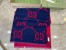 Gucci GG Jacquard Wool Silk Scarf in Blue and Red 