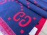 Gucci GG Jacquard Wool Silk Scarf in Blue and Red 