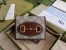 Gucci Horsebit 1955 Card Case Wallet in GG Supreme with Brown Leaher