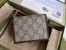 Gucci Horsebit 1955 Card Case Wallet in GG Supreme with Brown Leaher