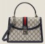 Gucci Ophidia GG Small Top Handle bag in Blue Supreme Canvas