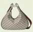 Gucci Attache Medium Shoulder Bag in GG Canvas with Blue Leather