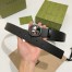 Gucci Black Leather Belt 38MM with Black Interlocking G Buckle