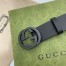 Gucci Black Leather Belt 38MM with Black Interlocking G Buckle