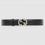 Gucci Interlocking G Buckle Belt 38MM in Black Signature Leather