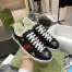 Gucci Men's Ace Sneakers in Black Leather with Bee and Star