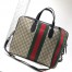 Gucci Briefcase in Beige GG Supreme with Web