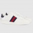 Gucci Women's Ace White Sneakers with Blue & Red Web