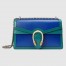 Gucci Dionysus Bicolor Small Shoulder Bag in Blue Leather