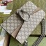 Gucci Dionysus Small Shoulder Bag in GG Canvas with Taupe Suede